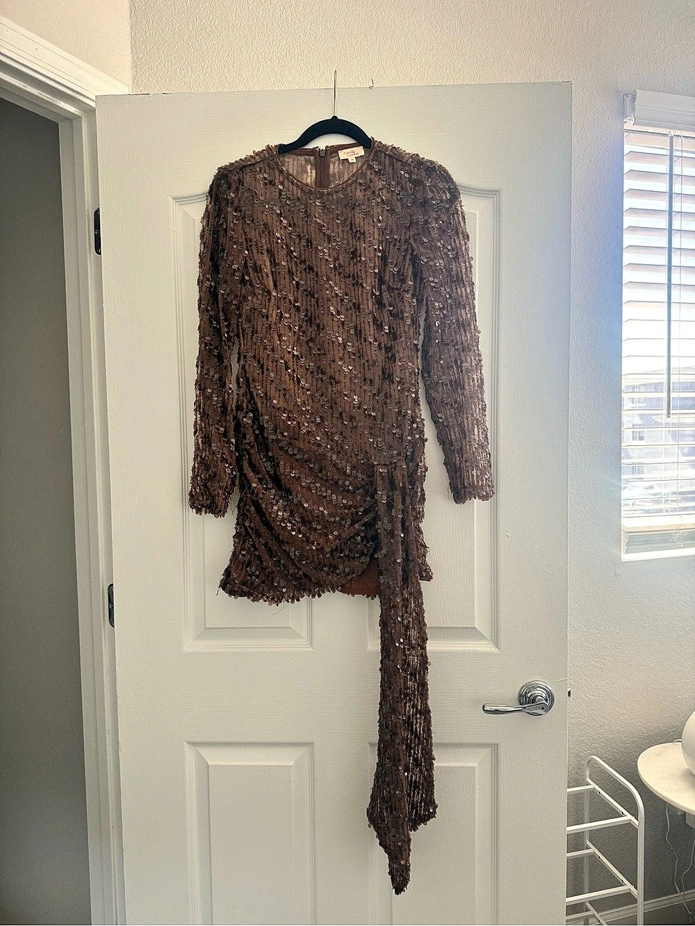 Cataleya Brown Sequin Mini Dress